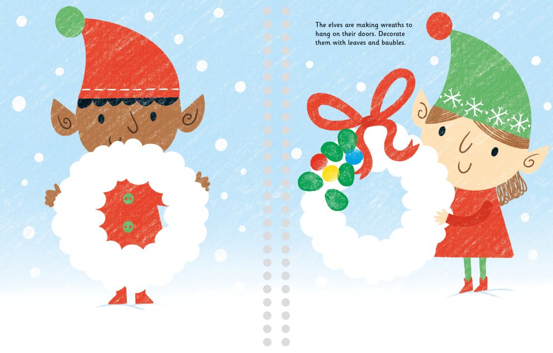 Carte pentru copii, Usborne, Fingerprint Activities Santa's Workshop, 6+ ani