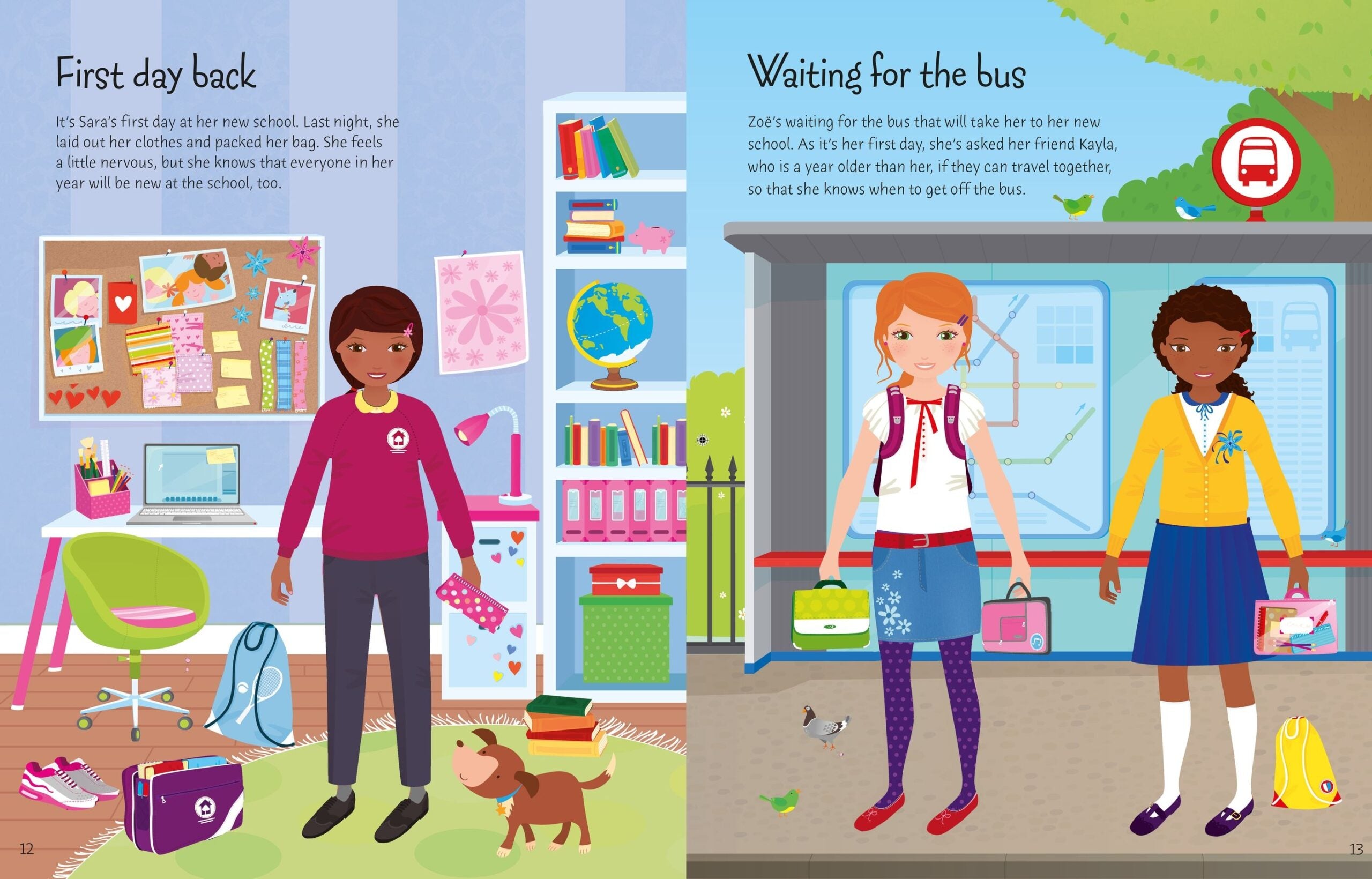 Carte pentru copii, Usborne, Sticker Dolly Dressing Back to School, 5+ ani