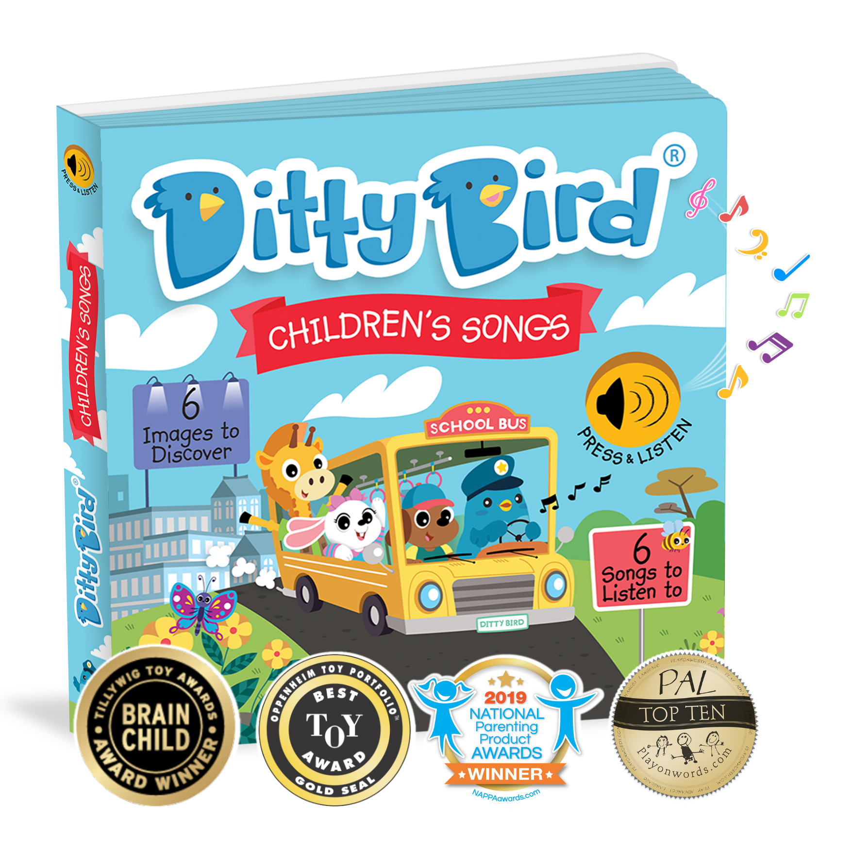 Carte pentru copii, Ditty Bird, Children's Songs, 6+ luni