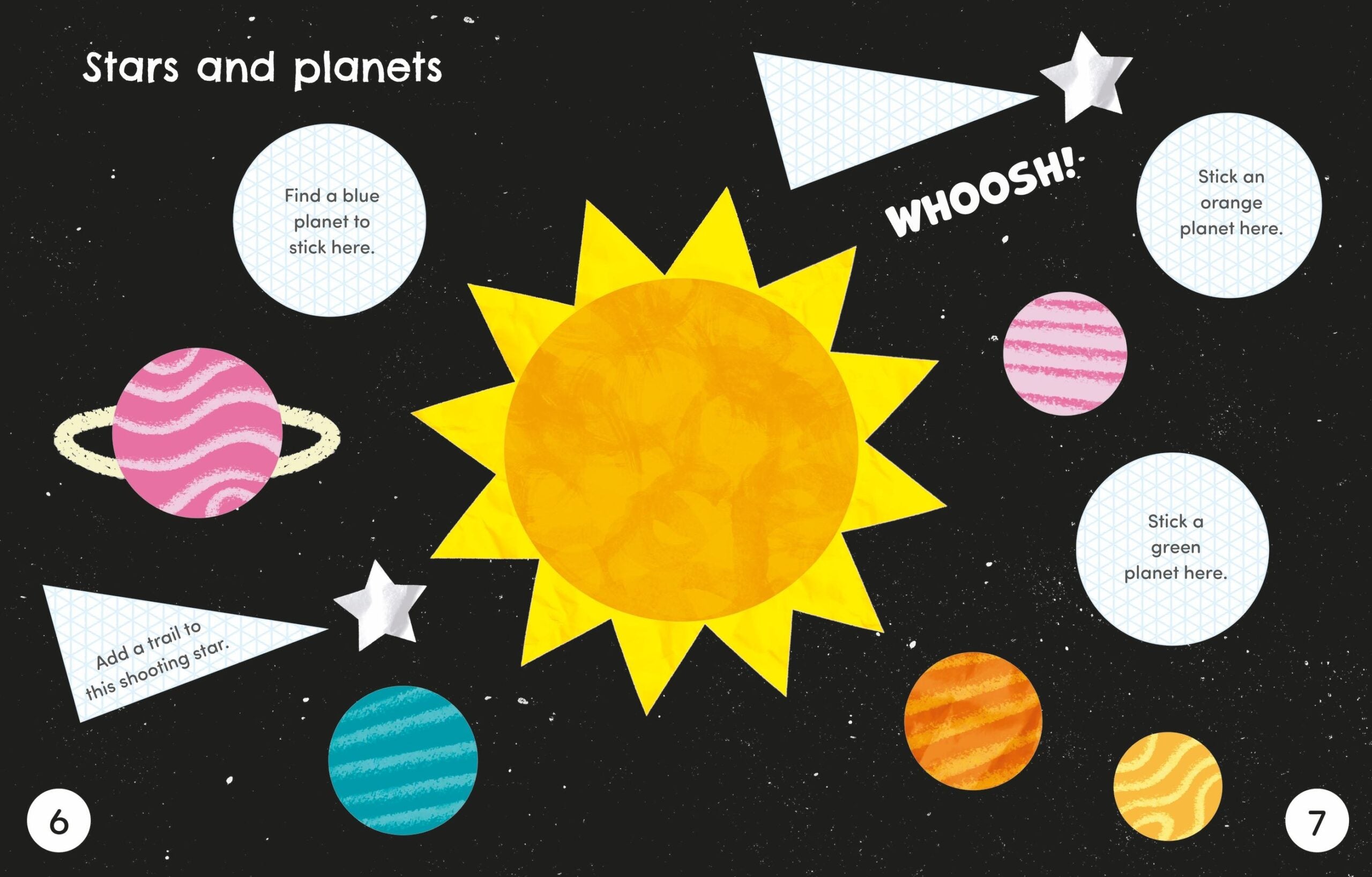 Carte cu activitati - Cut and Stick Space, Usborne, + 3 ani