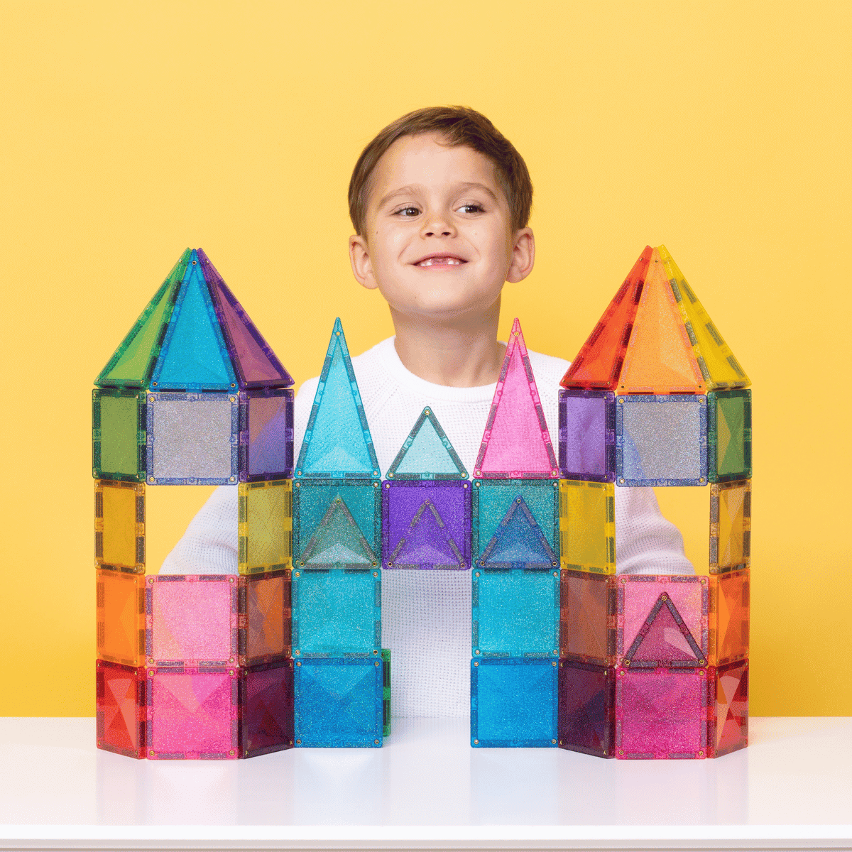 Set magnetic,  Connetix 48 piese, Glitter Castle, 3 + ani