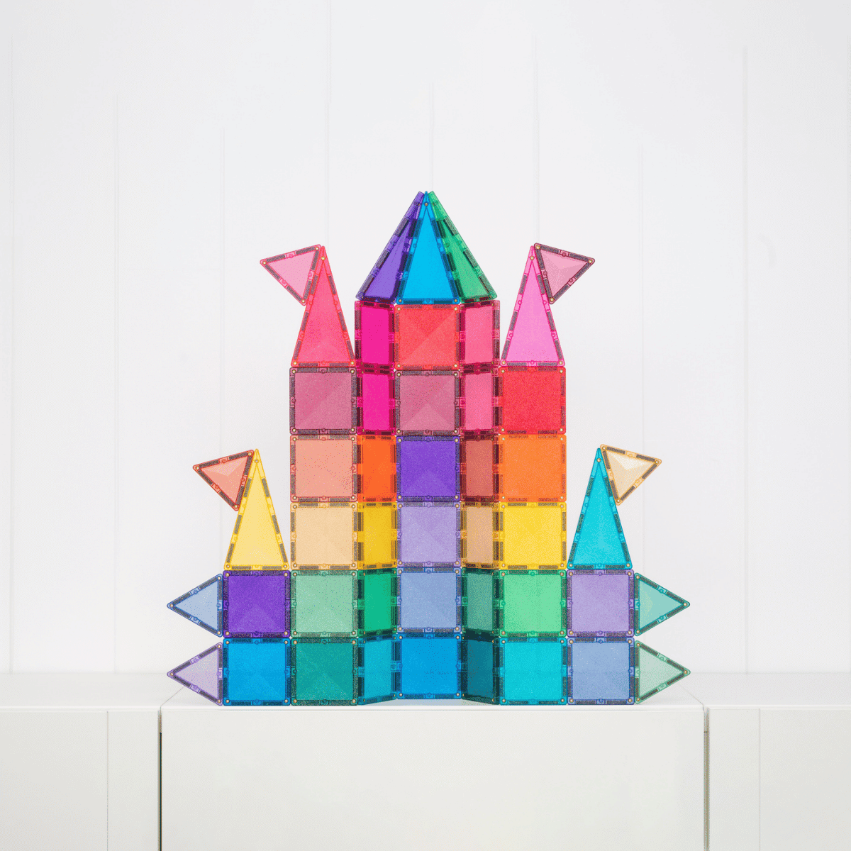 Set magnetic,  Connetix 48 piese, Glitter Castle, 3 + ani