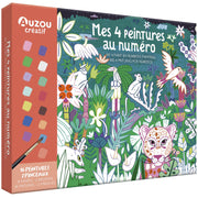 Set picturi pe numere, Auzou, My 4 Paint-by-numbers Paintings, 7 ani+