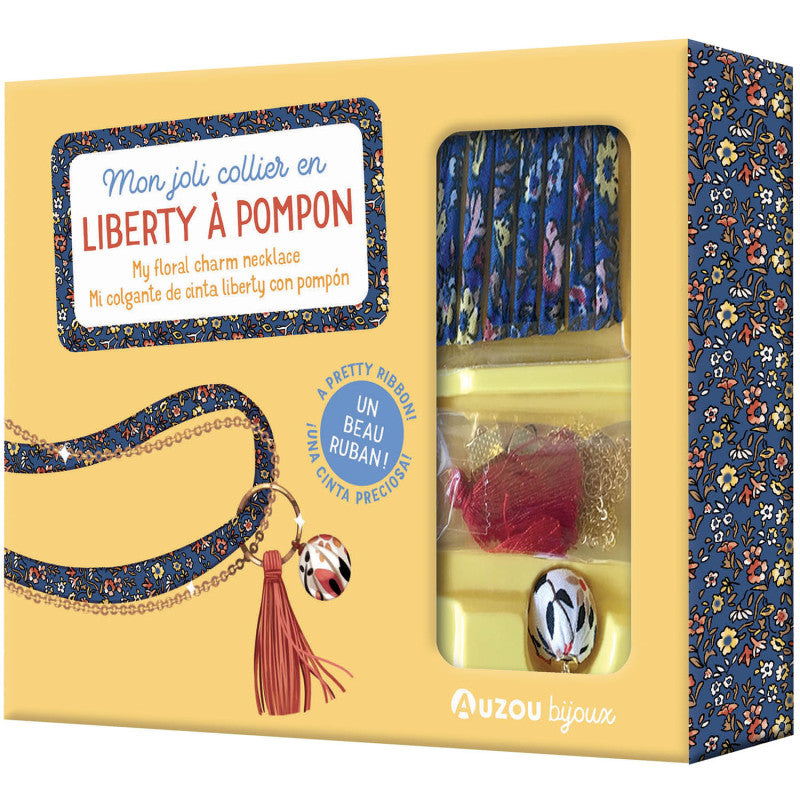 Set creativ pentru confectionat bijuterii, Auzou, My floral charm necklace, 7 ani+