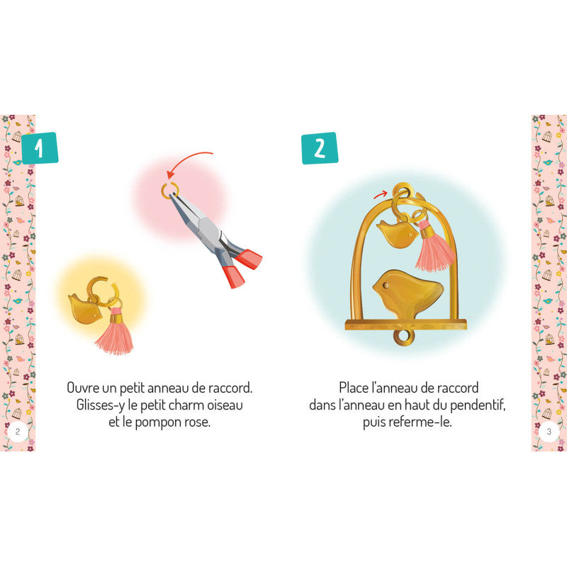 Set creativ pentru confectionat bijuterii, Auzou, My splendid bird of paradise necklace, 6 ani+