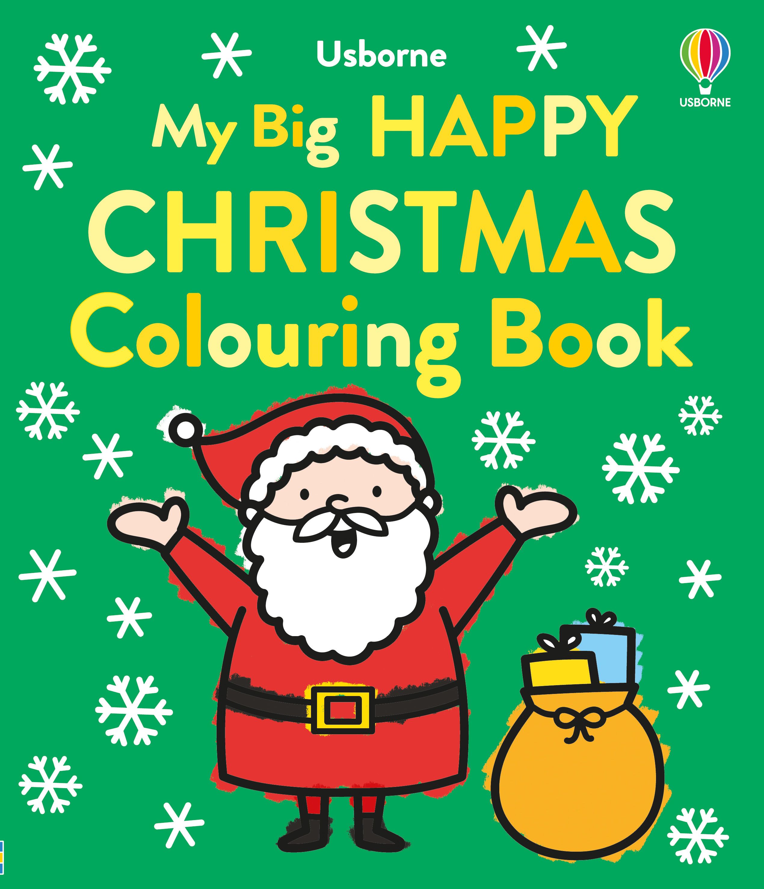 Carte de colorat  My Big Happy Christmas, Usborne , + 2 ani