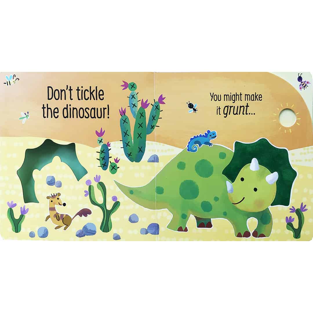 Don't tickle the dinosaur!  – Carte senzoriala cu sunetele dinozaurilor
