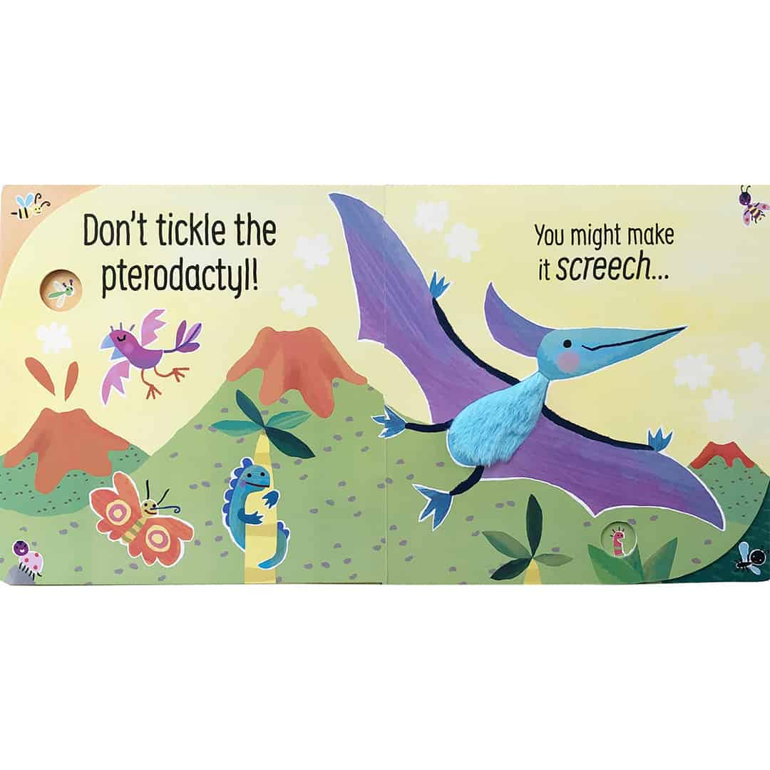 Don't tickle the dinosaur!  – Carte senzoriala cu sunetele dinozaurilor