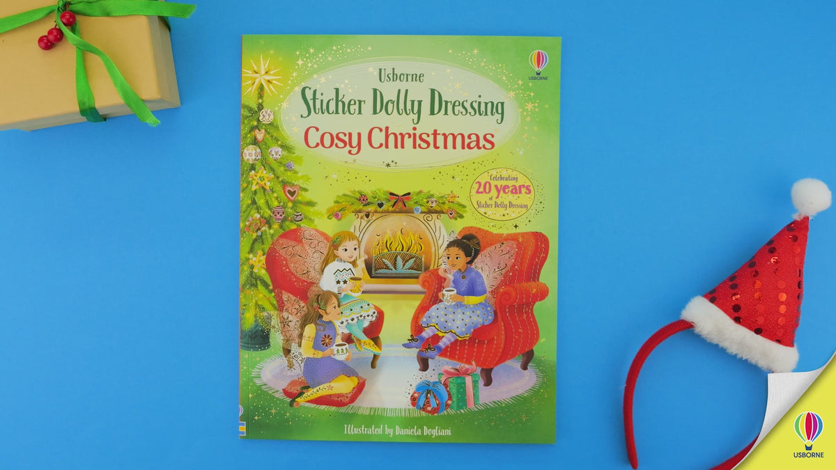 Încarcă video: Carte cu stickere, Sticker Dolly Dressing Cosy Christmas, Usborne, + 5 ani