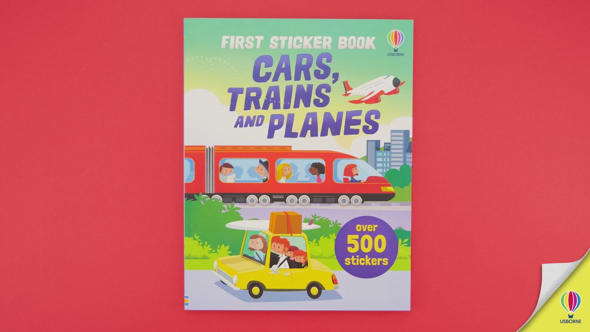 Încarcă video: Carte cu stickere, First sticker book cars, trains and planes, Usborne + 1 an