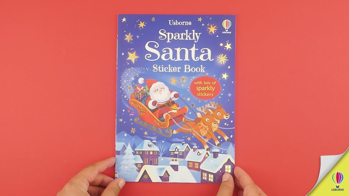 Încarcă video: Carte cu stickere Sparkly Santa Sticker Book, Usborne, + 3 ani