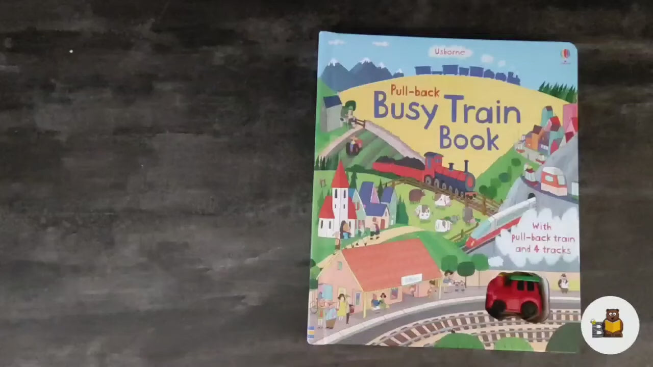 Încarcă video: Carte pentru copii - Carte cu jucarie - Pull-back: Busy Train Book
