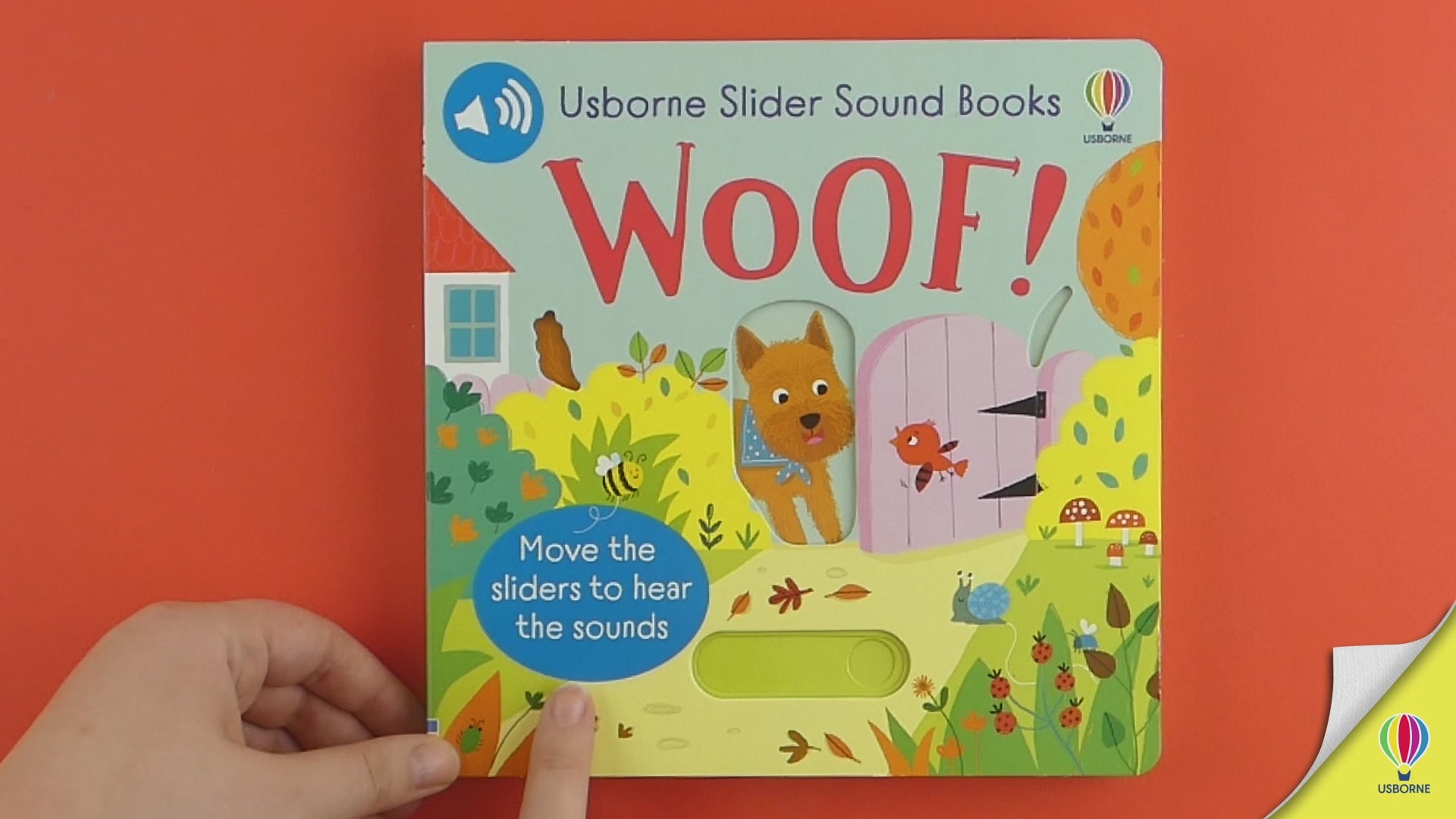 Încarcă video: Carte pentru copii, Usborne, Slider Sound Books Woof!, 6+ luni