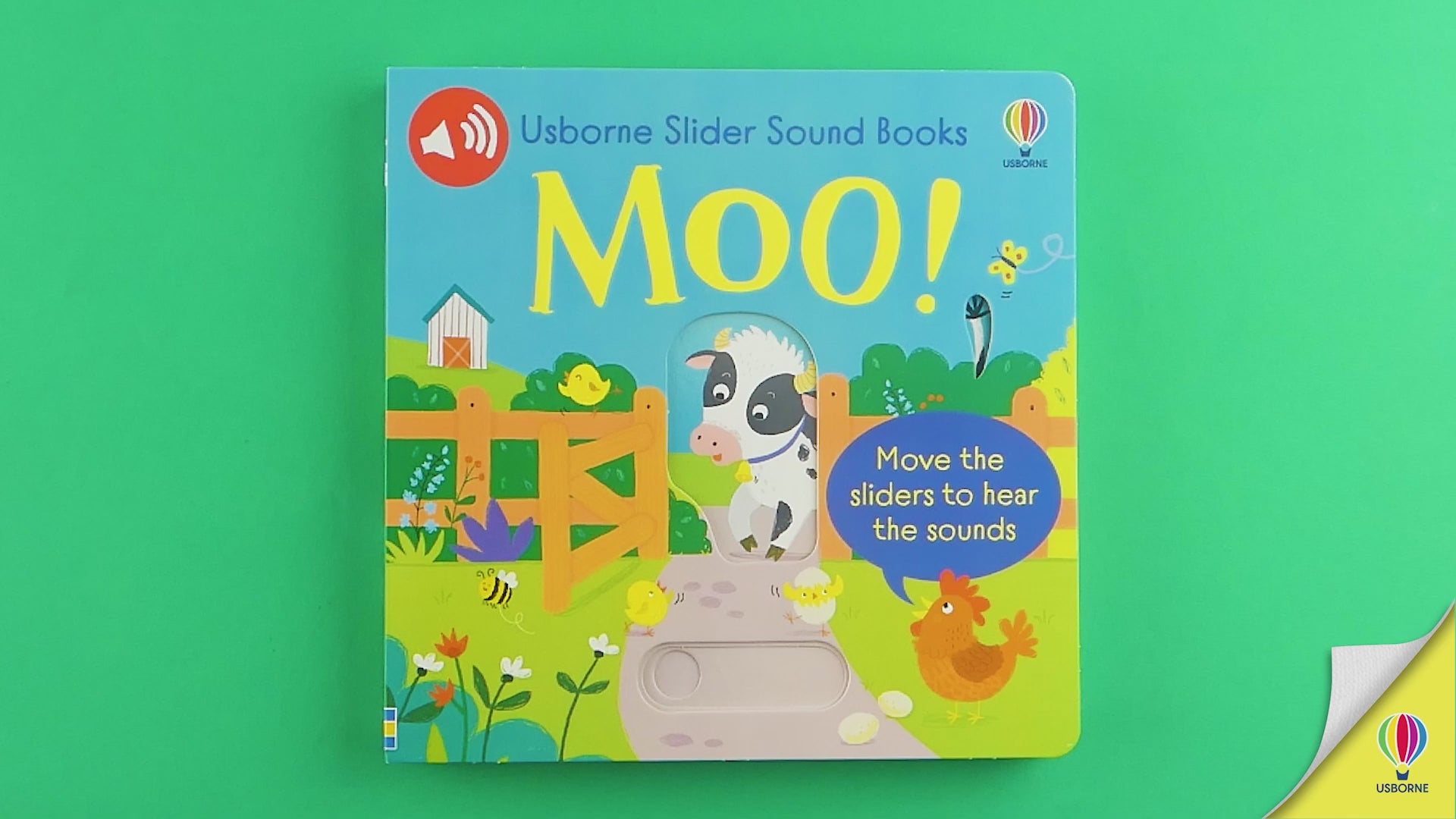 Încarcă video: Slider Sound Books Moo!, Usborne + 6 luni