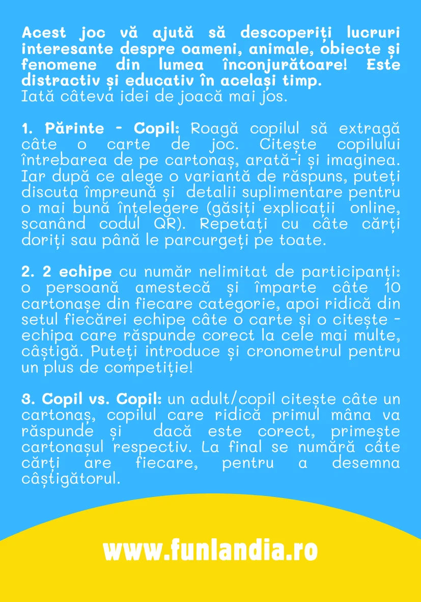 Saculetul cu jocuri - CINE? CE? CUM? Joc de cultura generala, 7 + ani, Funlandia