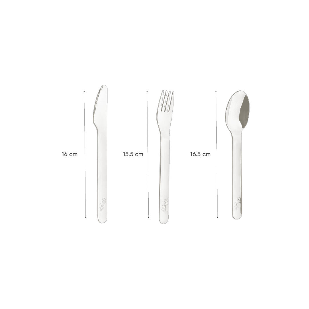 Set Tacâmuri din Inox cu Husă din Silicon cu Fermoar - Verde