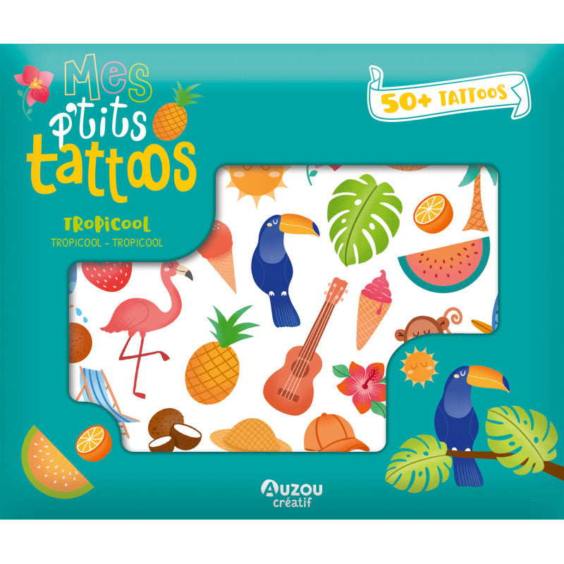 Set tatuaje tropicale, Auzou, Tropicool, 3 ani+