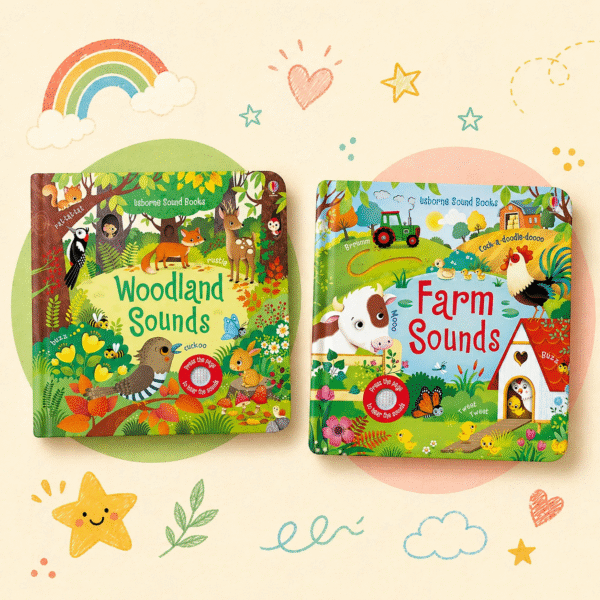 Pachet 2 carti cu sunete - Farm Sounds & Woodland Sounds