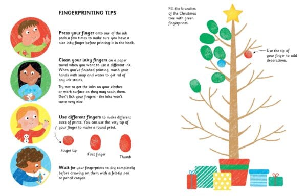 Carte cu activitati de pictat cu degetelele - Fingerprint Activities Christmas 2