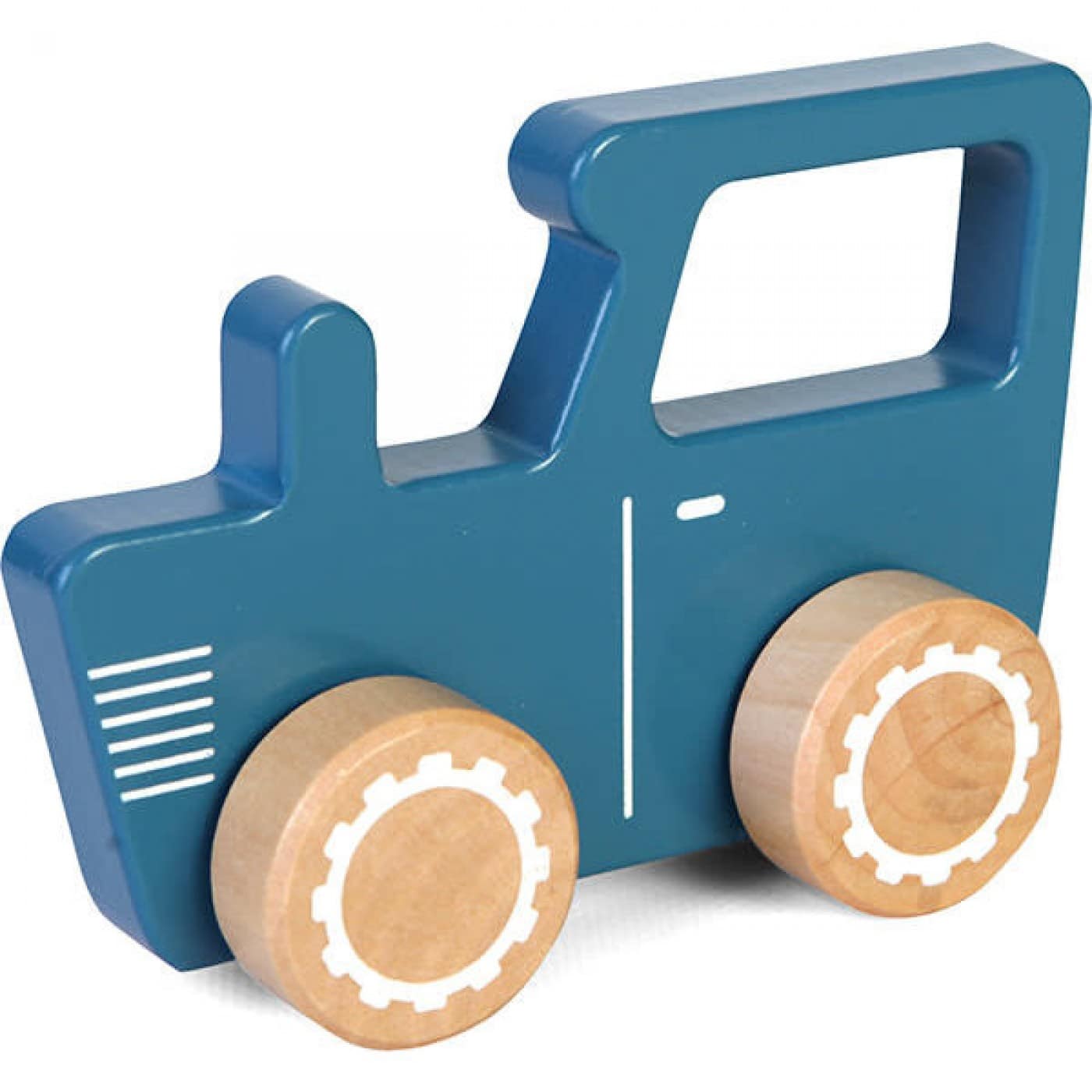 Little dutch - masinuta clasica din lemn tractor - albastru