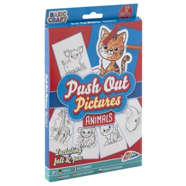 Push-Out Pictures 12 Sheets 15x20 cm - Animals 1