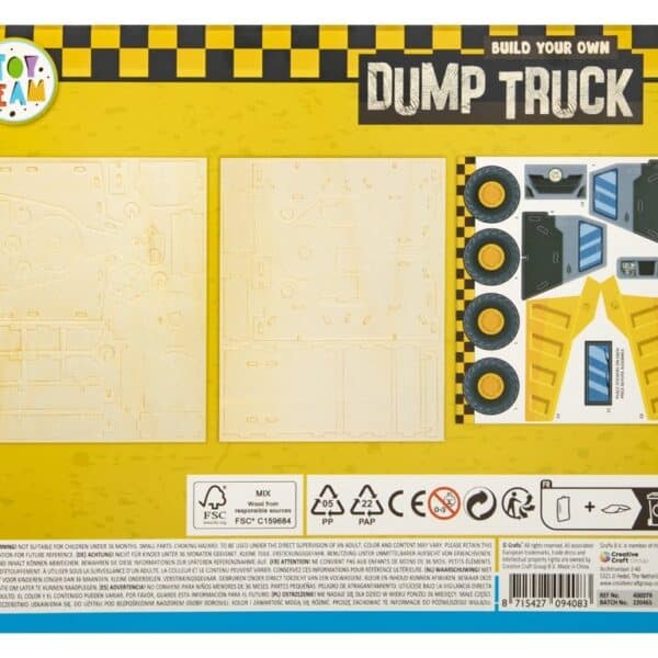 Build your own Dump truck 3D vehicle + stickers 2