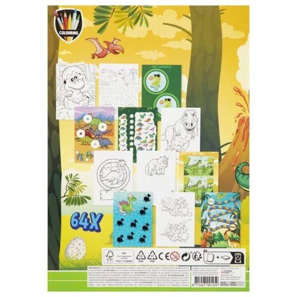 Colouring & Activity Book A4 Dino 64 pages 2