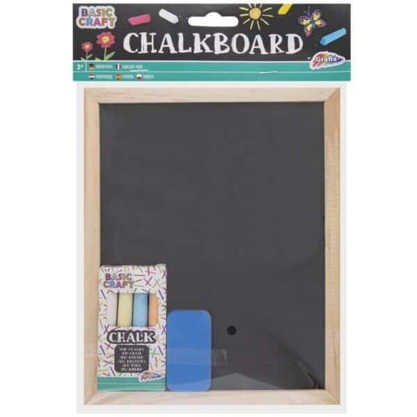 Chalkboard (20x16cm) with 4 Chalks and Eraser 1