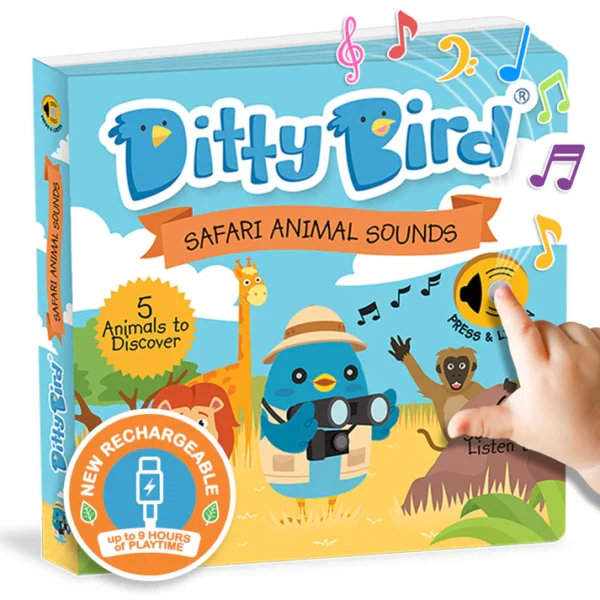 Carte muzicala Safari Animal Sounds, Ditty Bird, +6 luni