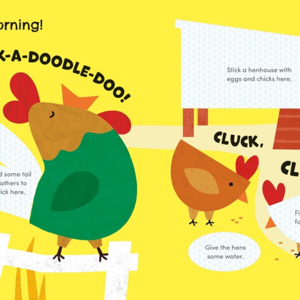 Alternative view of Carte pentru copii, Usborne, Cut and Stick Farm, 3 ani+