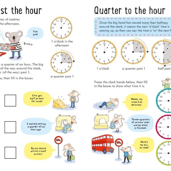 Alternative view of Carte pentru copii, Usborne, Workbooks Telling the Time, 7-8 ani+