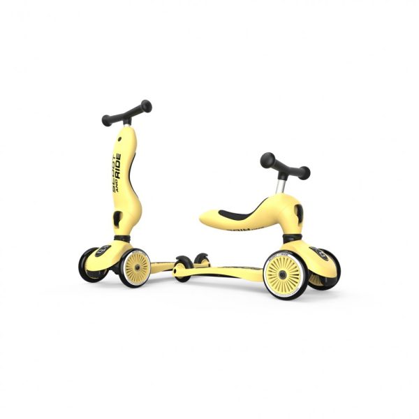 TROTINETA COPII CU SEZUT, TRANSFORMABILA 2IN1, HIGHWAYKICK 1 lemon